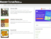 Tablet Screenshot of minecrafttexturepacks.com